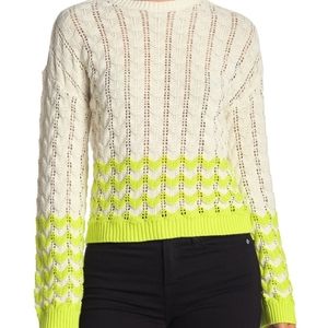 NWT Abound striped Pointelle knit sweater